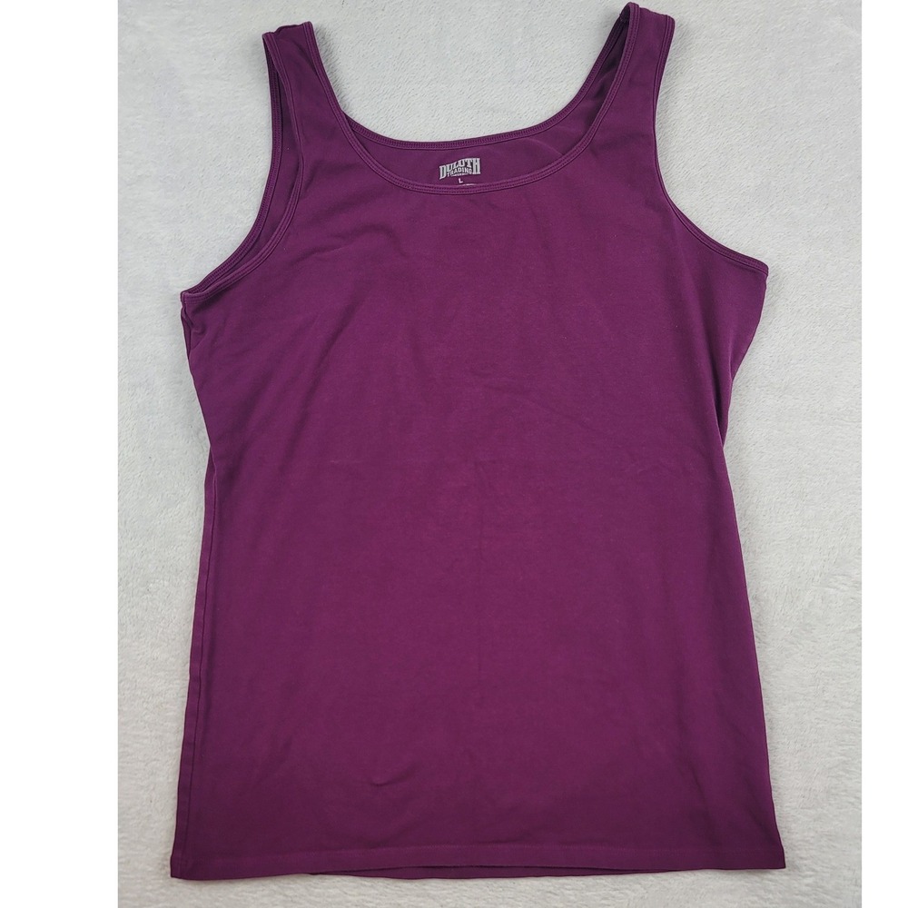 Duluth Trading Co Womens No-Yank Tank Top Plum Purple Scoop Neck Large